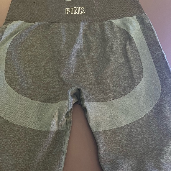 PINK Victoria’s Secret Seamless Workout Leggings Dark Green Womens Large - Picture 2 of 3